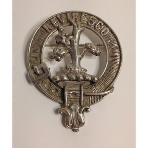 McEwen/McEwan Clan Crest Silver Pewter Vintage Cap Badge Brooch/Pin Scotland